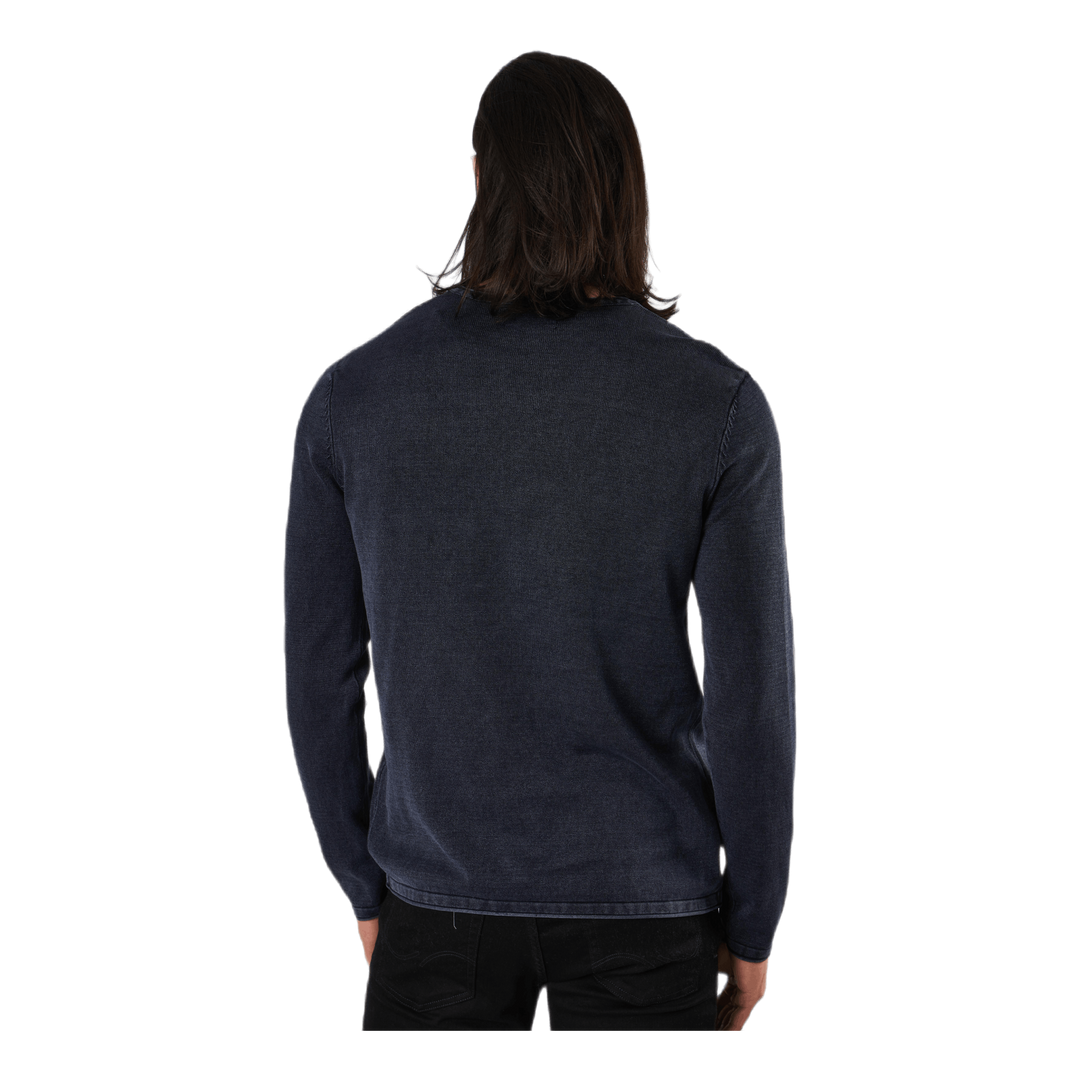 Eleo Knit Crew Neck Navy Blazer