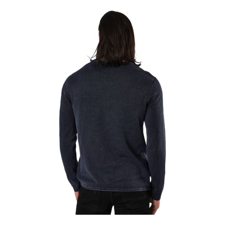 Eleo Knit Crew Neck Navy Blazer