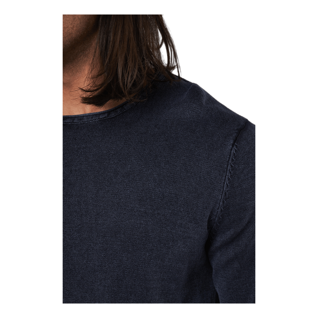 Eleo Knit Crew Neck Navy Blazer