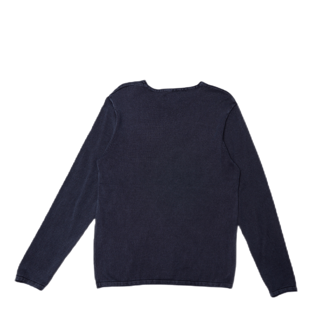 Eleo Knit Crew Neck Navy Blazer