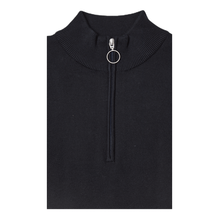 Roy Knit High Neck Zip Black