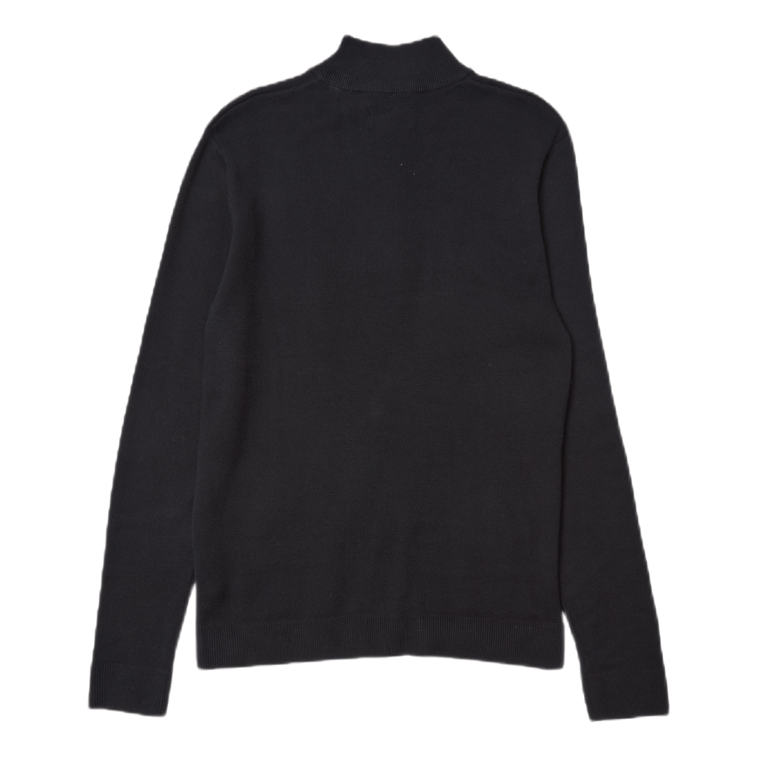 Roy Knit High Neck Zip Black