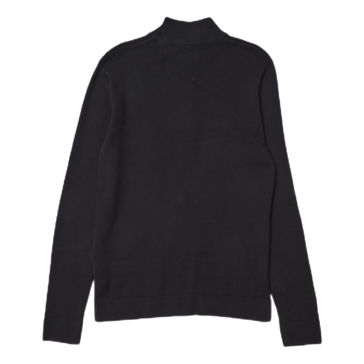 Roy Knit High Neck Zip Black