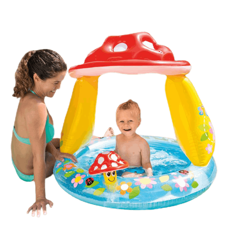 Mushroom Baby Pool Blue/Yellow