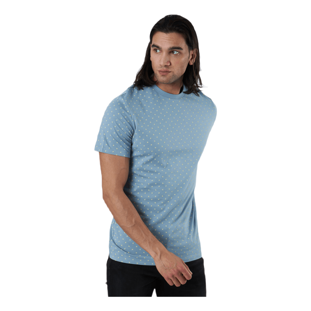 Minimal Aop Tee Ss Crew Neck Blue