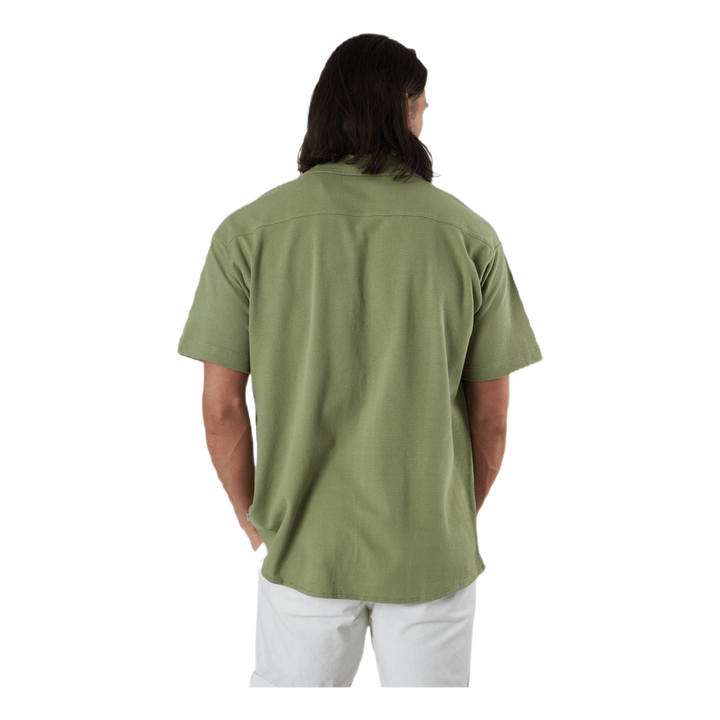 Findus Resort Shirt Ss One Pocket Green