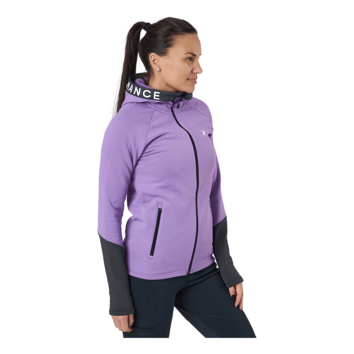 W Rider Zip Hood Action Lilac-motion Grey