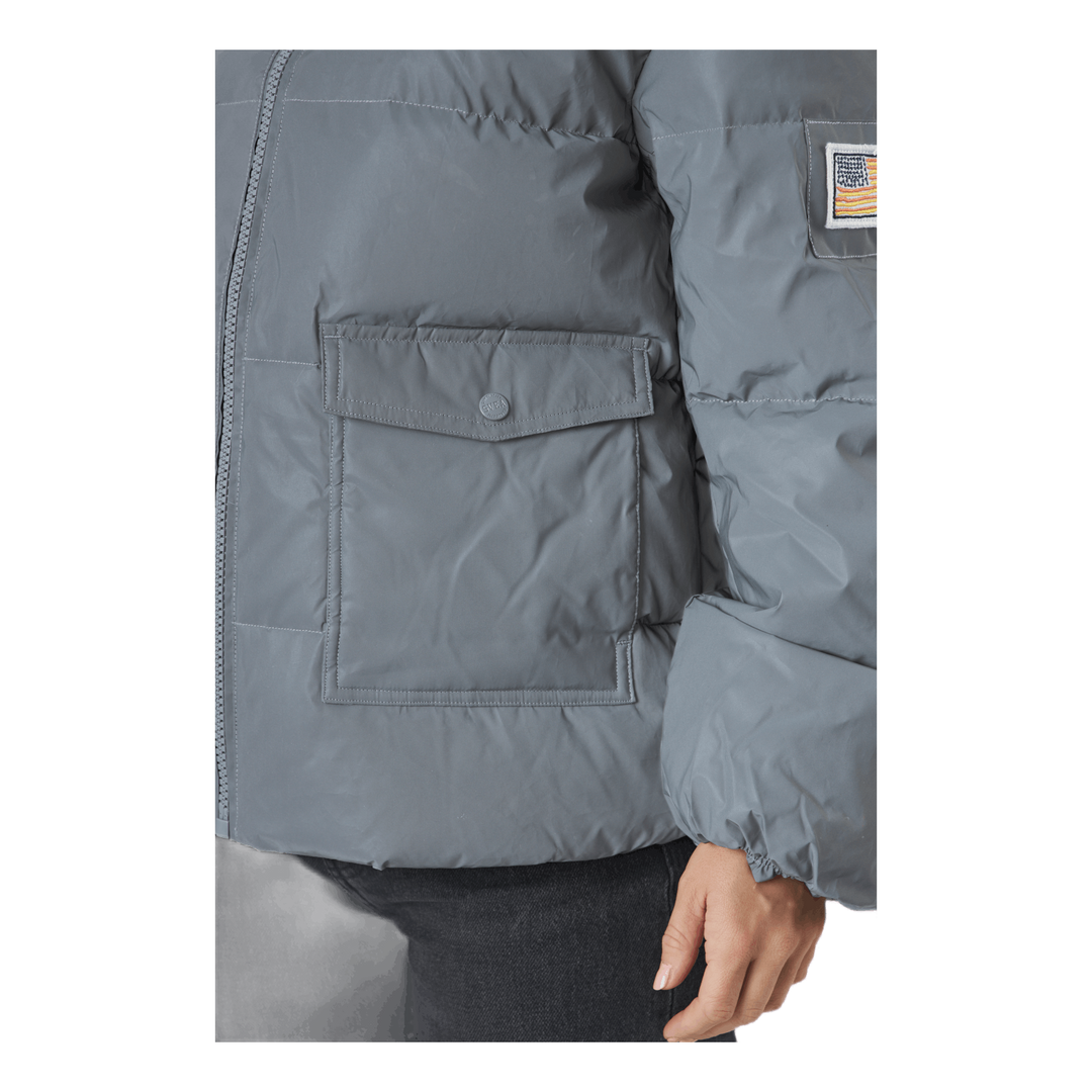 W. Hooded Reflective Puffer Ja Silver