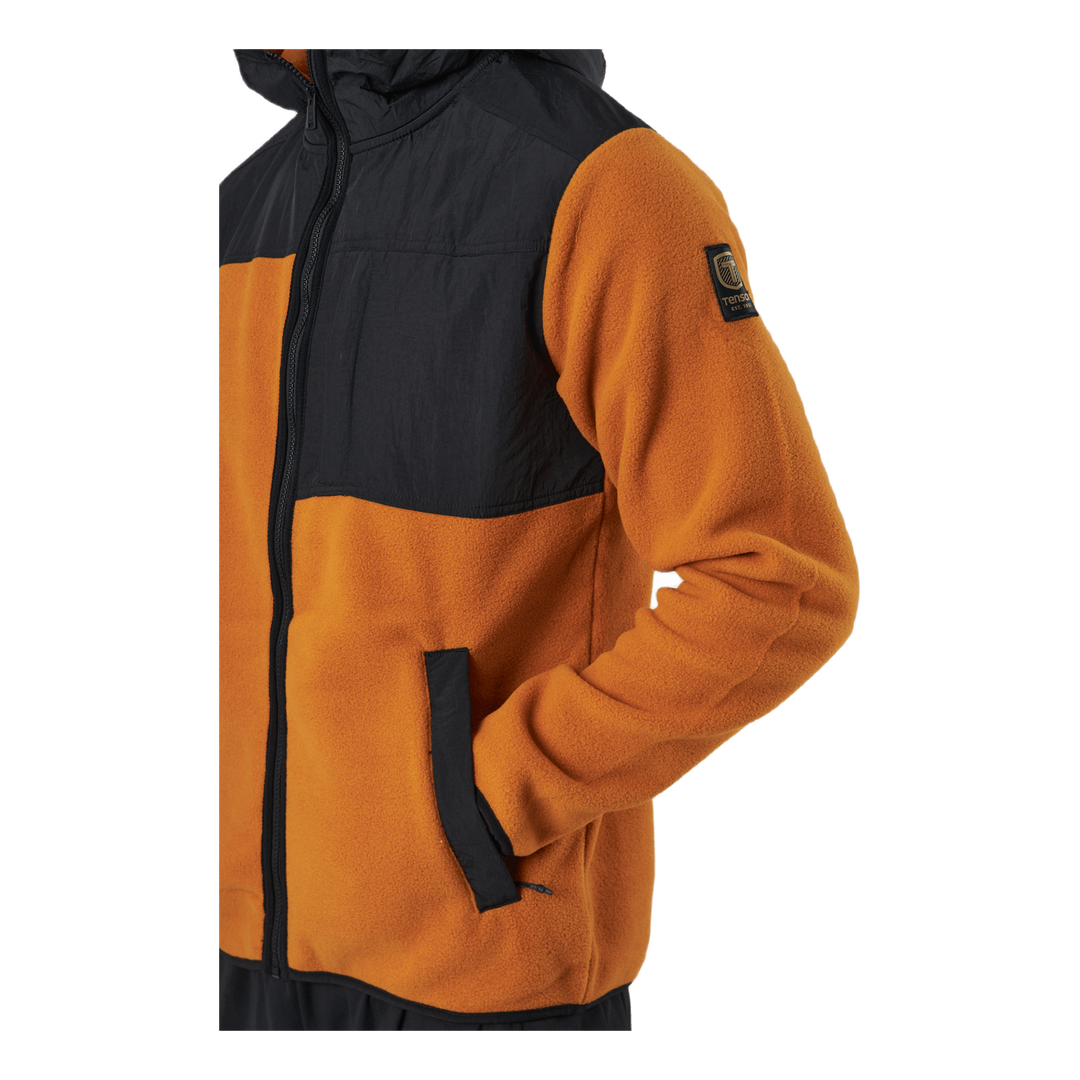 Block Zip Hoodie M Dark Orange