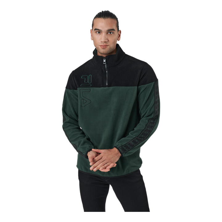 Men Ofer Half Zip Fleece Shirt Sycamore-black