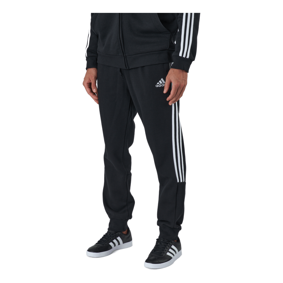 Essentials Tapered Cuff 3 Stripes Pants Black / White