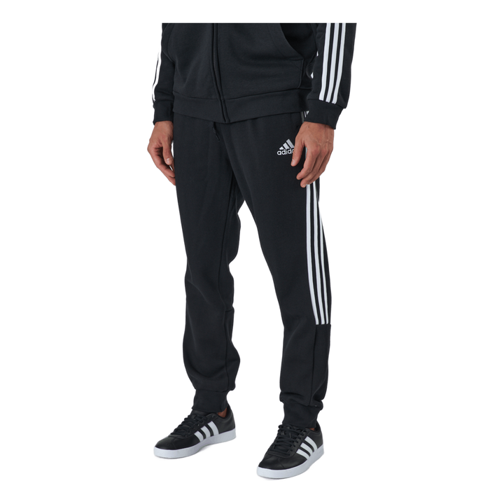 Essentials Tapered Cuff 3 Stripes Pants Black / White