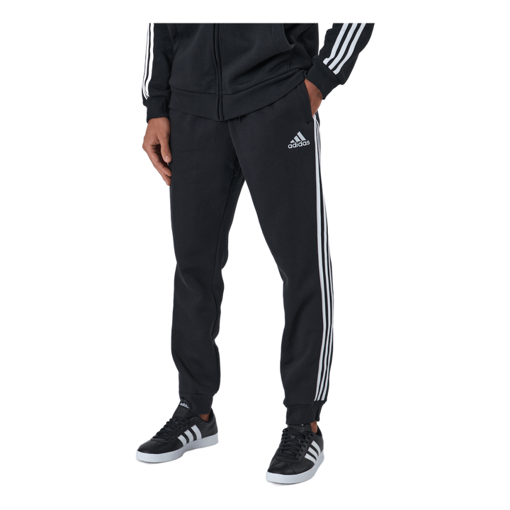 Essentials Tapered Cuff 3 Stripes Pants Black / White