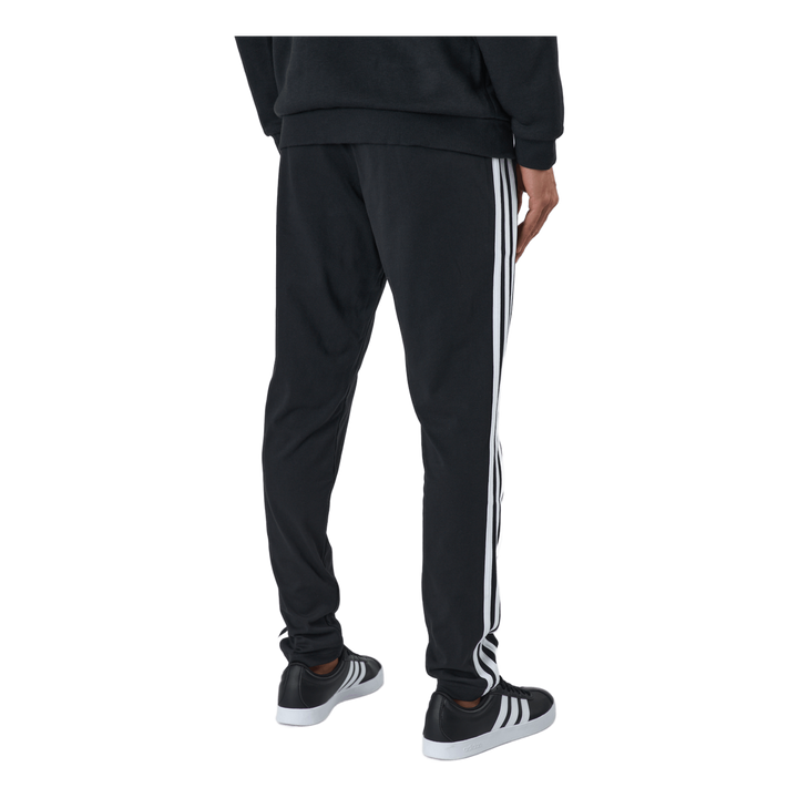 Essentials Tapered Open Hem 3 Stripes Pants Black / White