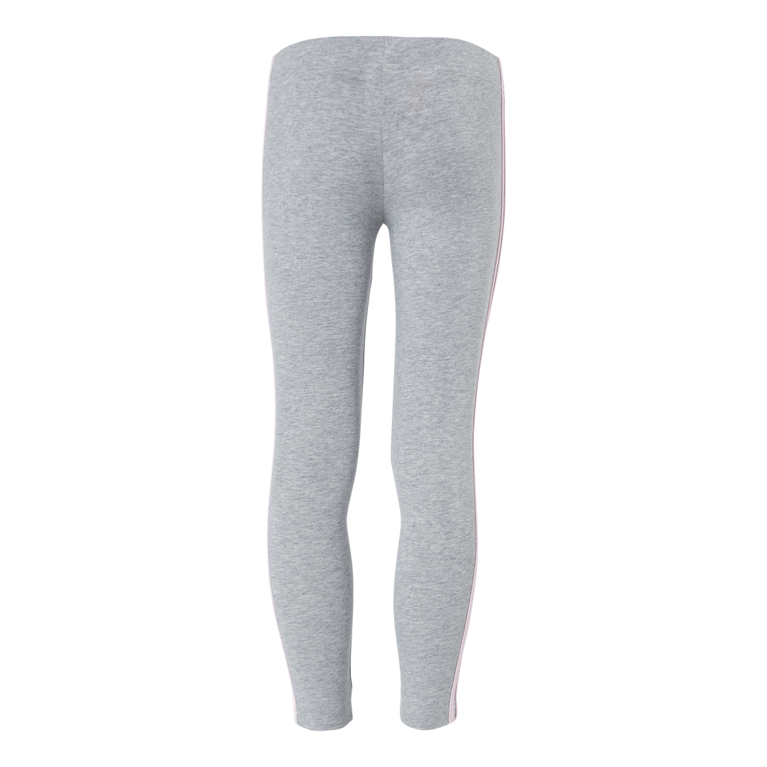 Adidas Girls Essentials 3 Stripes Leggings Medium Grey Heather / Clear Pink