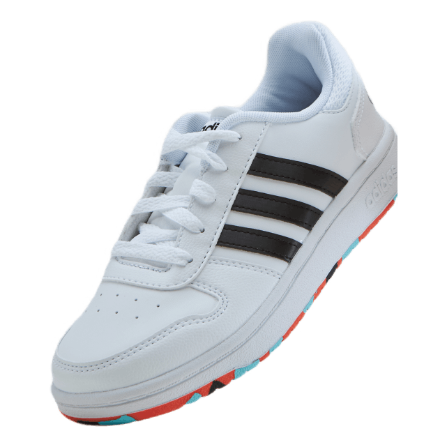 adidas Hoops 2.0 K Cloud White Core Black True Orange