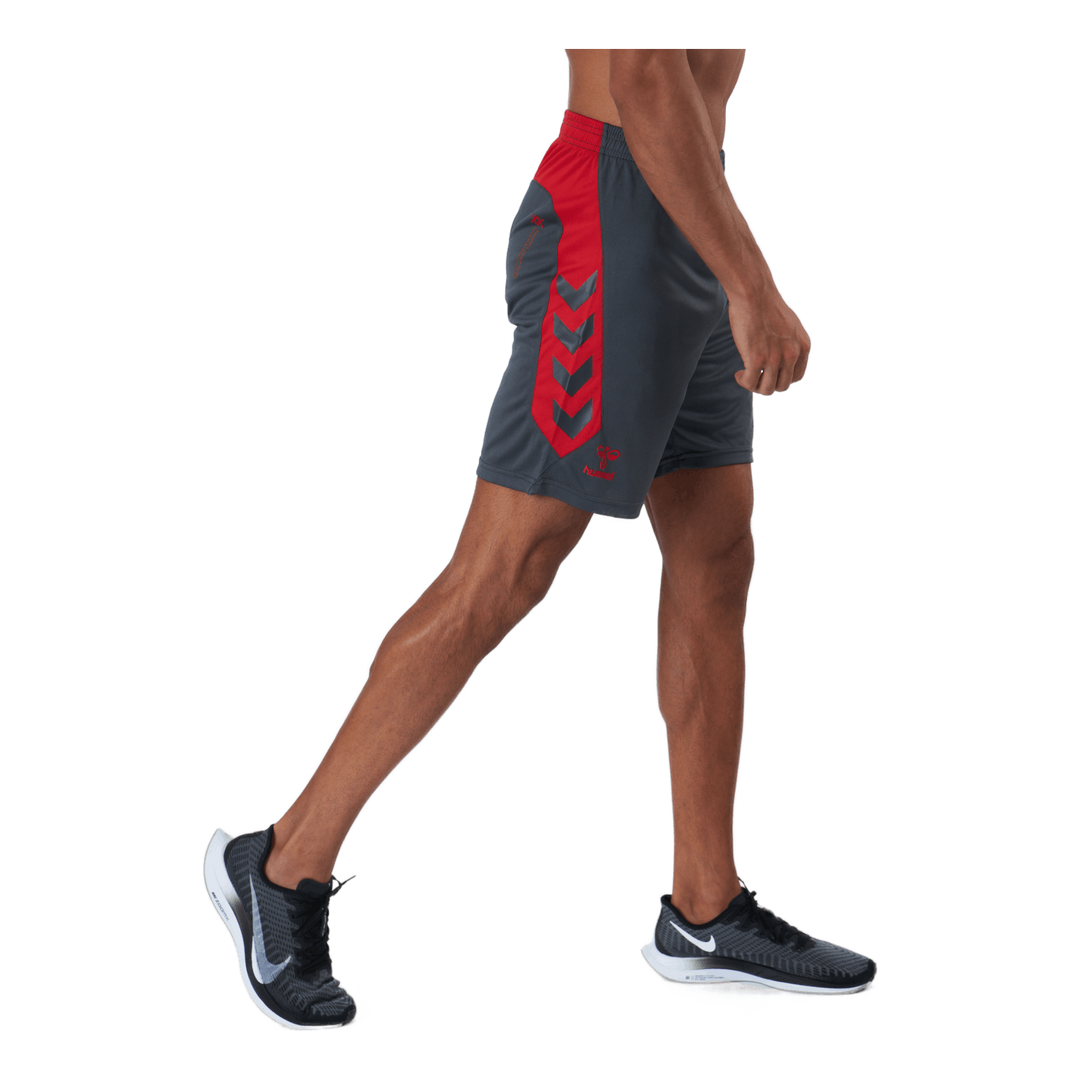 Hmlaction Poly Shorts Ebony/flame Scarlet