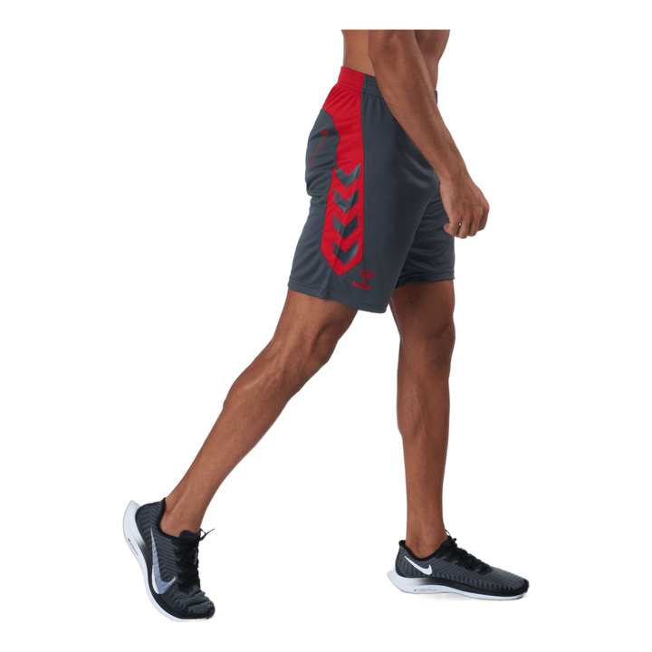 Hmlaction Poly Shorts Ebony/flame Scarlet