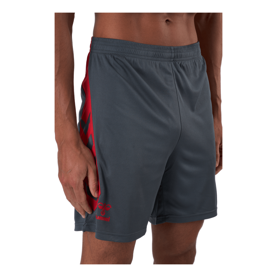 Hmlaction Poly Shorts Ebony/flame Scarlet