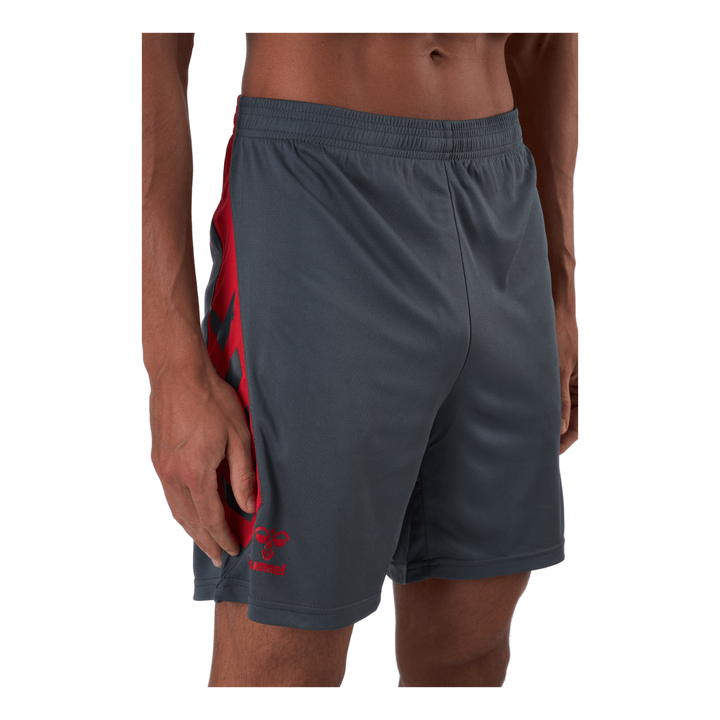 Hmlaction Poly Shorts Ebony/flame Scarlet