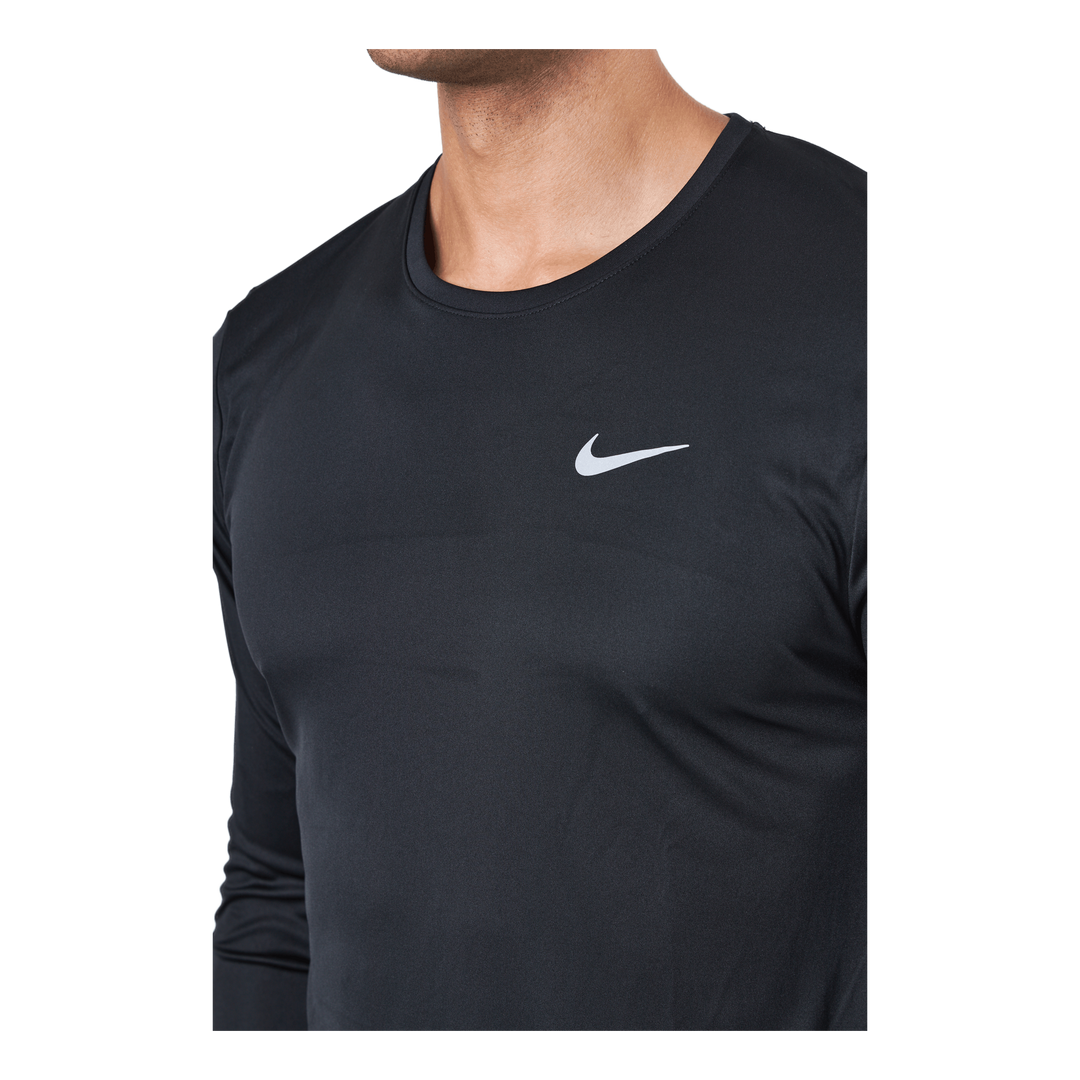 Nike Dri FIT Miler Men s Long Sleeve Running Top BLACK REFLECTIVE