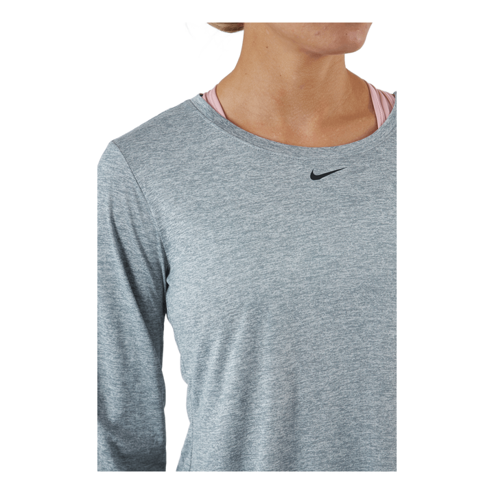 Dri-FIT One Women's Standard Fit Long-Sleeve Top PARTICLE GREY/HTR/BLACK