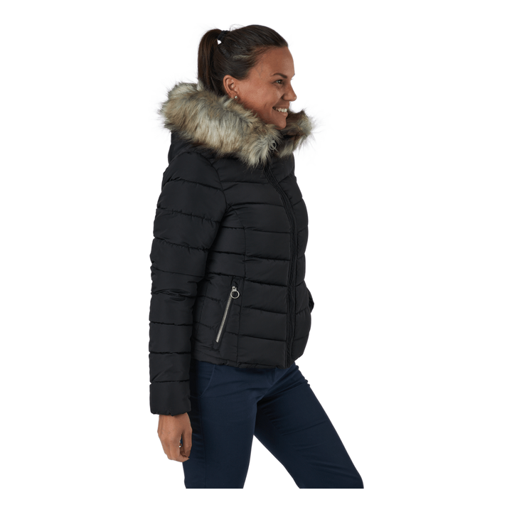 Onlnewellan Quilted Hood Jacke Black