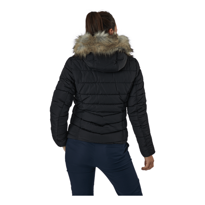 Onlnewellan Quilted Hood Jacke Black