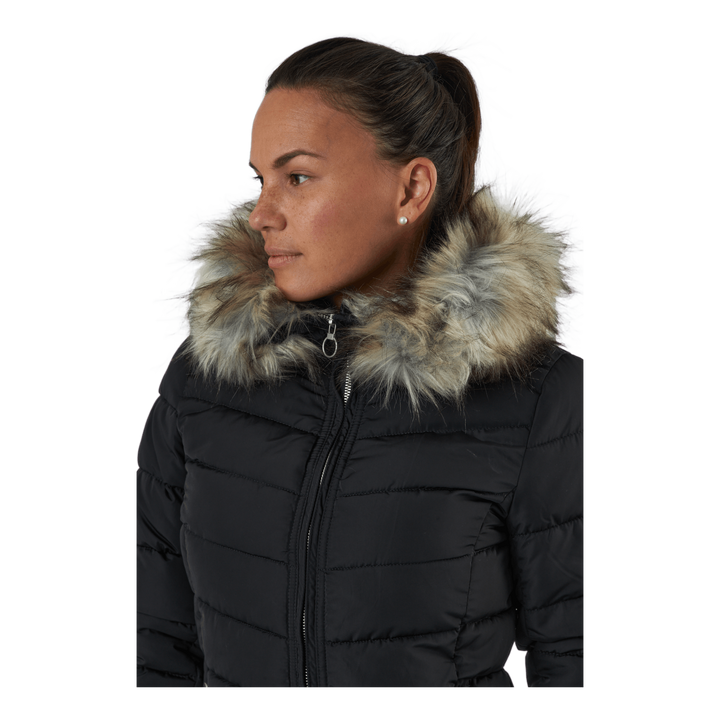 Onlnewellan Quilted Hood Jacke Black