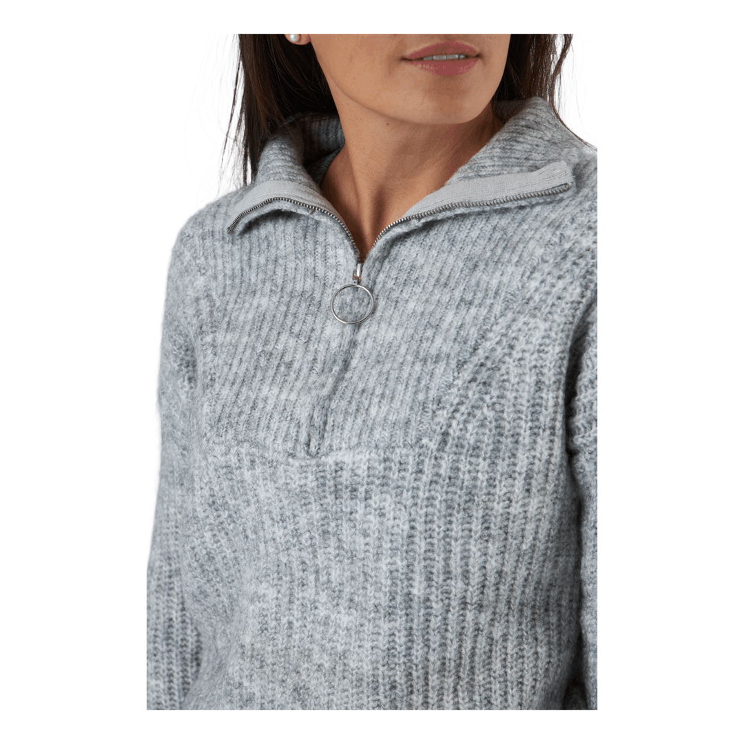 Onlemily Life L/s Zip Pullover Light Grey Melange