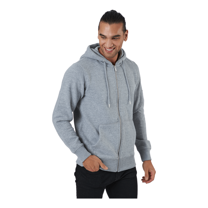 Jjesoft Basic Sweat Zip Hood Light Grey Melange