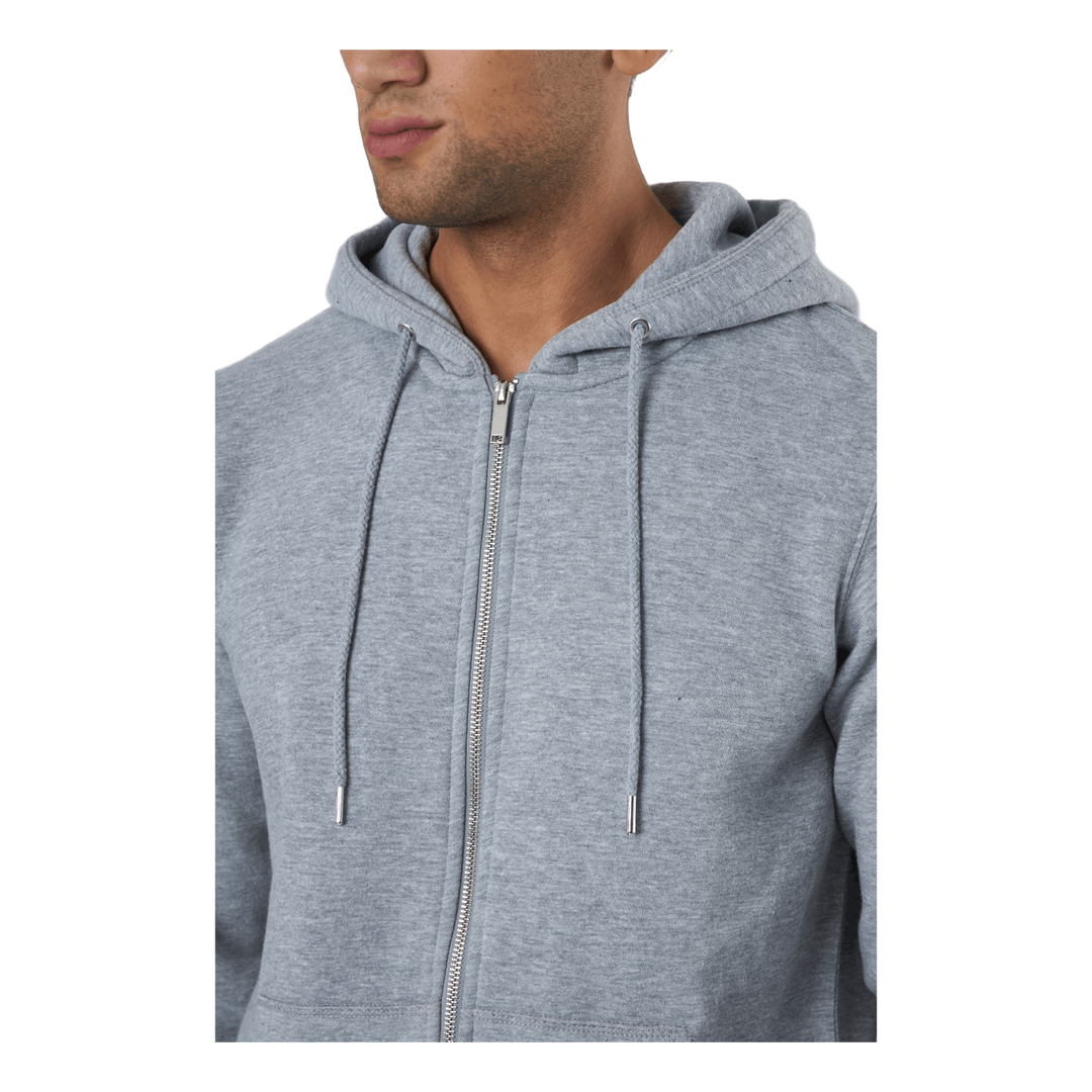 Jjesoft Basic Sweat Zip Hood Light Grey Melange