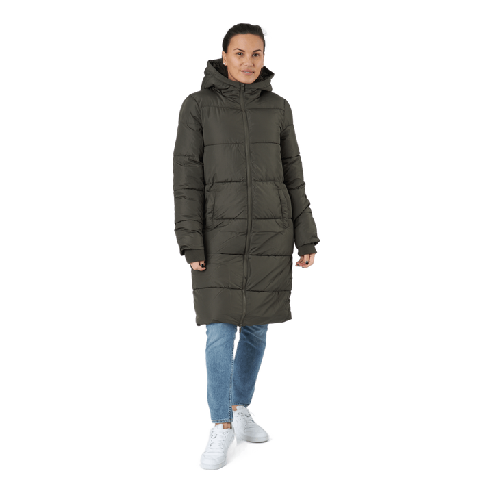 Pcbee New Long Puffer Jacket B Black Olive