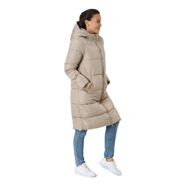 Pcbee New Long Puffer Jacket B Silver Mink