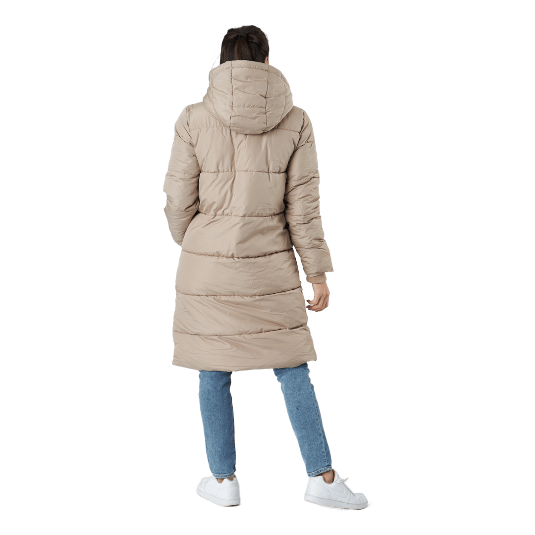 Pcbee New Long Puffer Jacket B Silver Mink