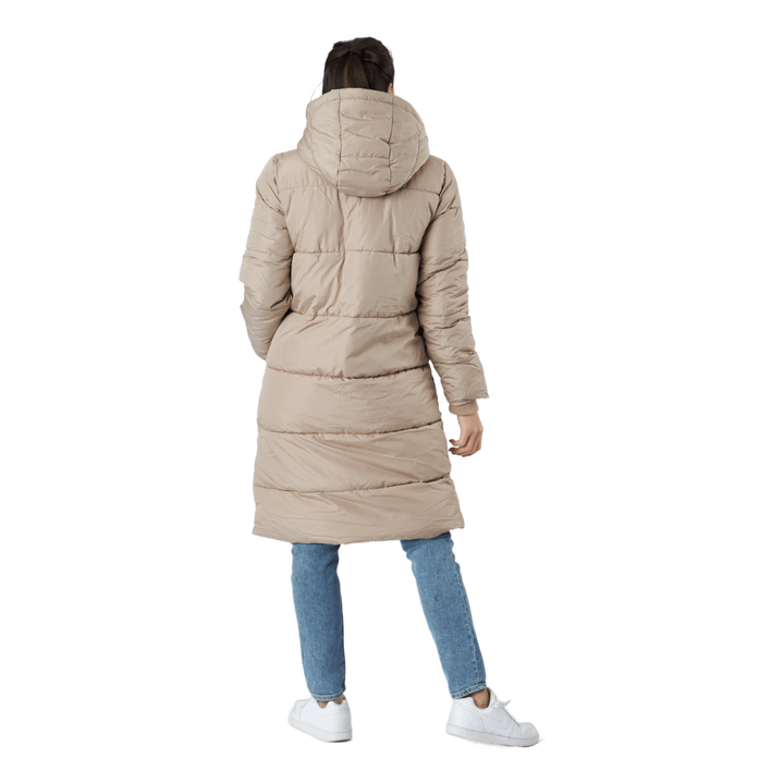 Pcbee New Long Puffer Jacket B Silver Mink