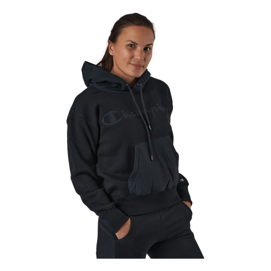 Champion black cropped hoodie clearance