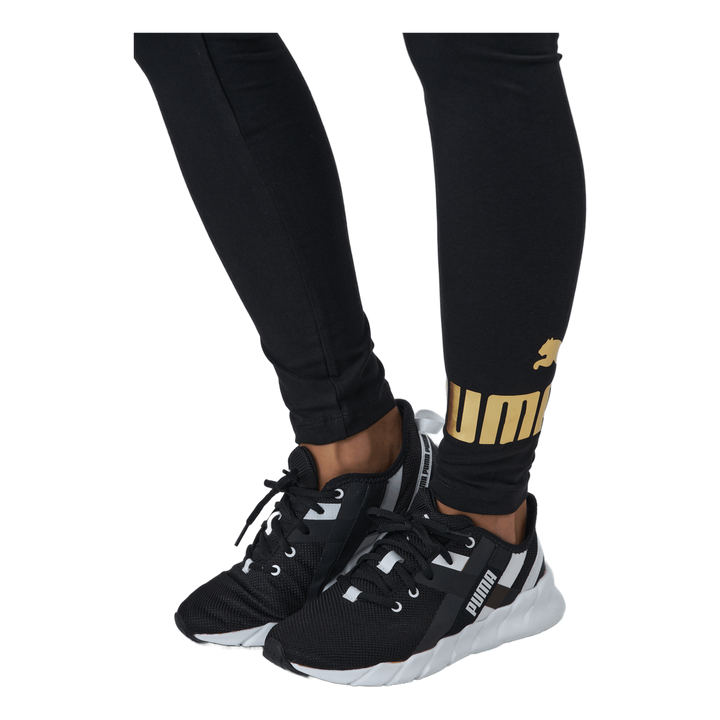 Ess+ Metallic Leggings Puma Black-gold