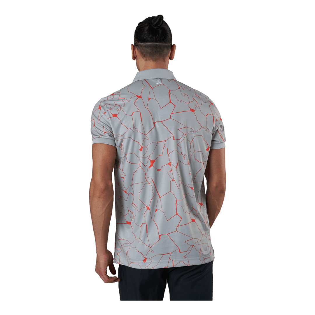 Tour Tech Reg Fit Print Polo Slit Grey