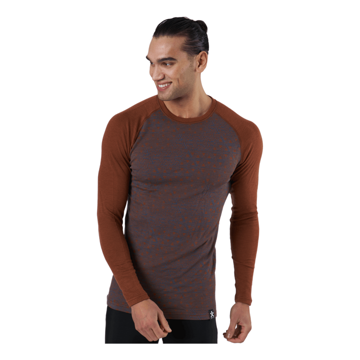 Geo Merino Wool Crew Walnut