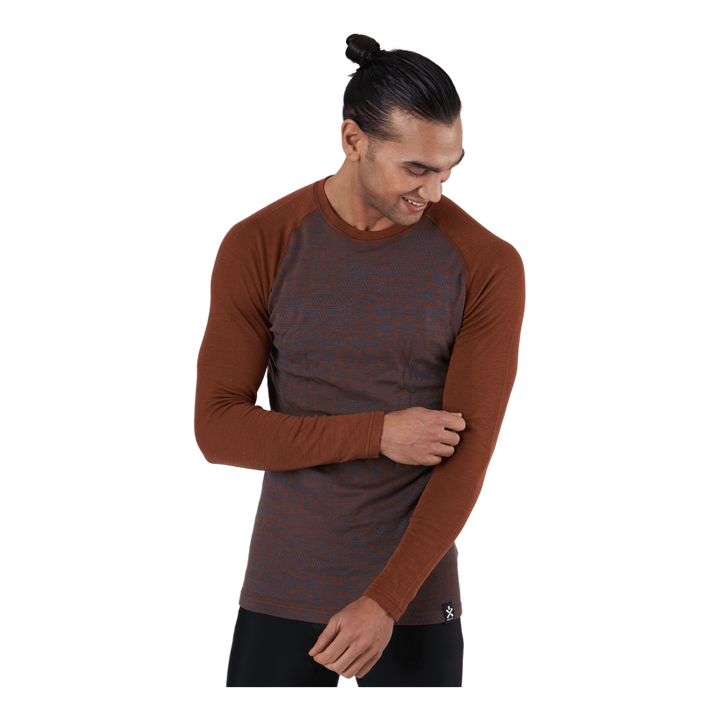 Geo Merino Wool Crew Walnut