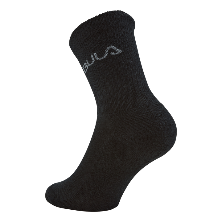 2pk Wool Sock, Web Black