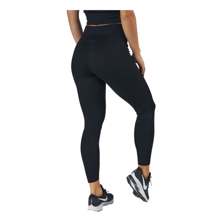 Janing W Rib Seamless Tights Black