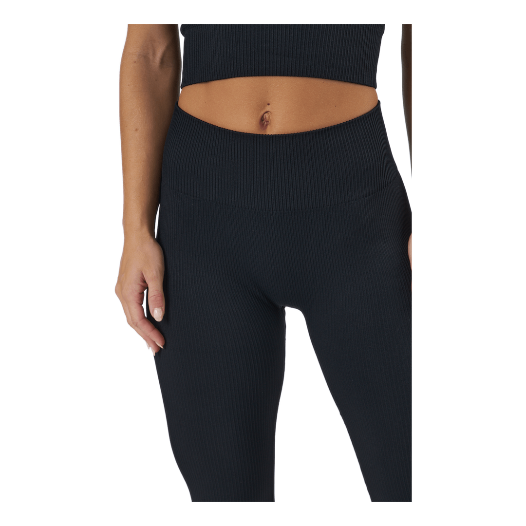 Janing W Rib Seamless Tights Black