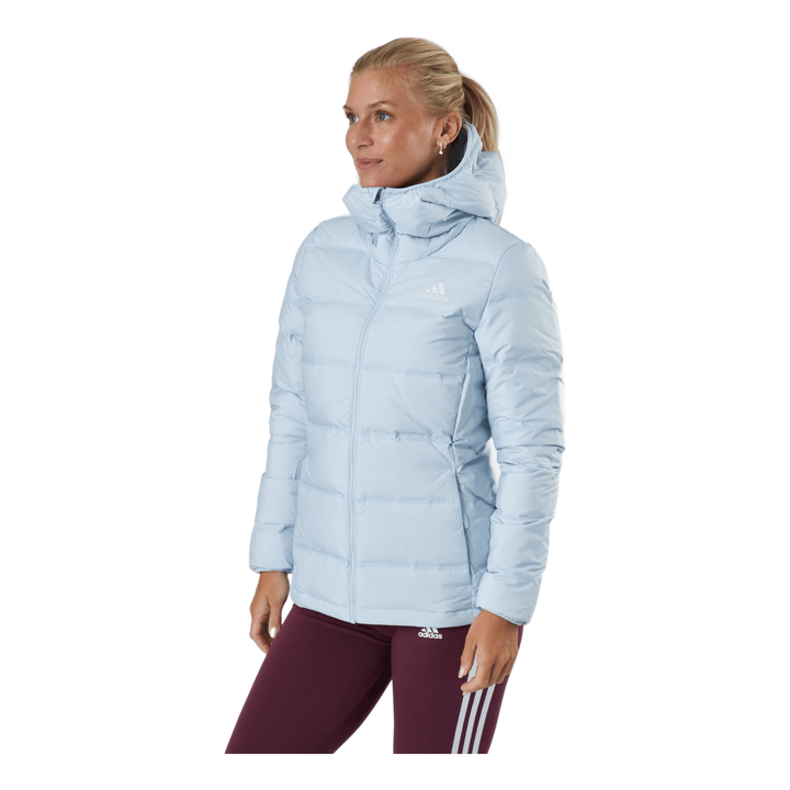 Women Helionic Down Hooded Jacket Halo Blue