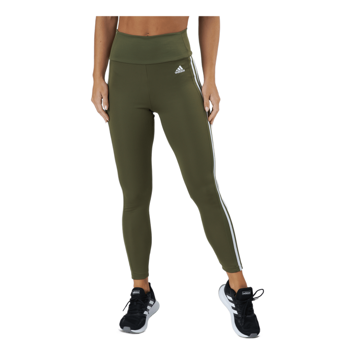 High Rise 3-Stripes 7/8 Tights Focus Olive / White