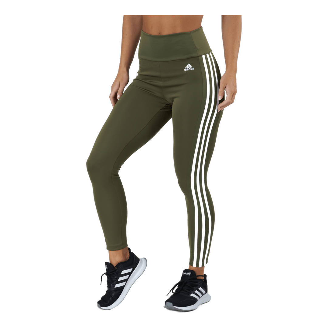 High Rise 3-Stripes 7/8 Tights Focus Olive / White