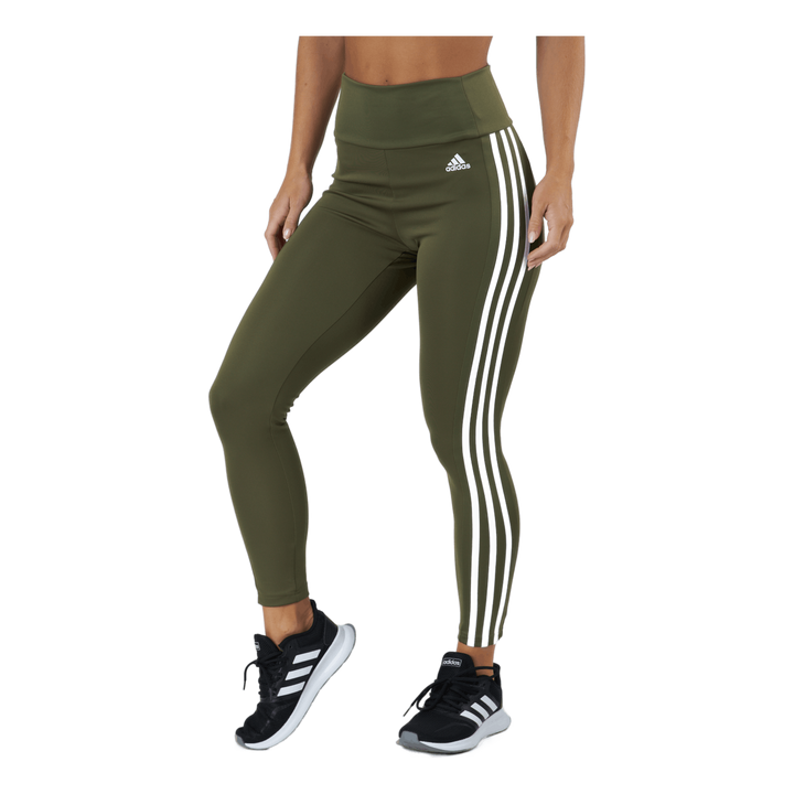 High Rise 3-Stripes 7/8 Tights Focus Olive / White