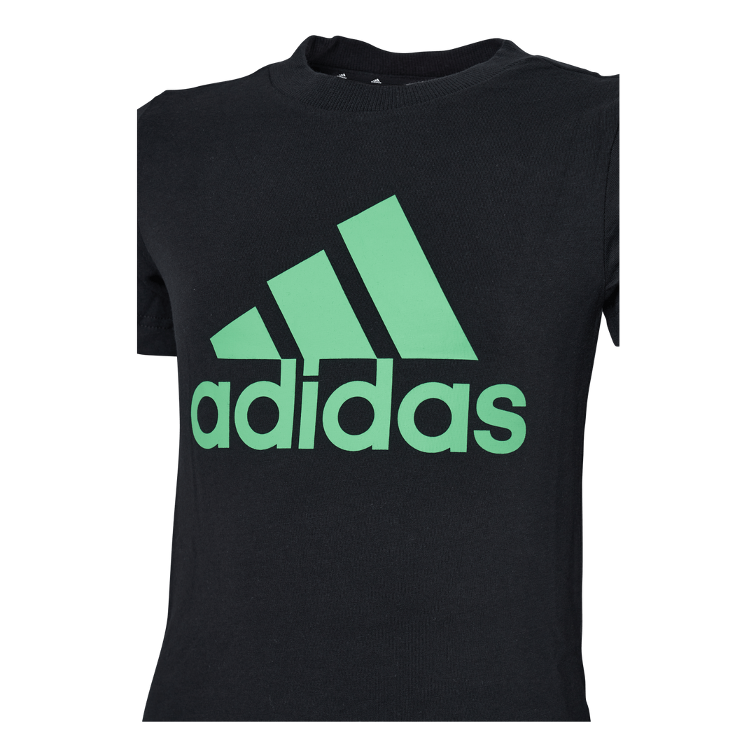 Adidas Boys Essentials Big Logo Tee Black / Semi Screaming Green