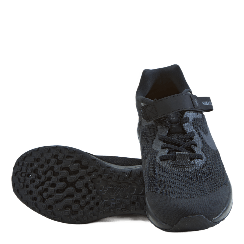 Revolution 6 FlyEase Big Kids' Easy On/Off Road Running Shoes BLACK/BLACK-DK SMOKE GREY